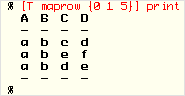  % [T maprow {0