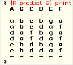  % [R product S]