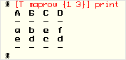  % [T maprow {1