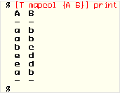  % [T mapcol {A